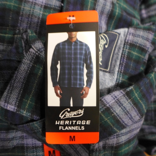 3169 - Quantity of Grayers Heritage flannel checked shirts - mixed sizes  *This lot is subject to VAT