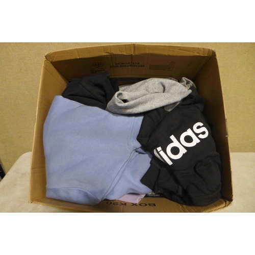 3208 - Box of mixed sizes/style hooded jumpers including Adidas, Champion  *This lot is subject to VAT