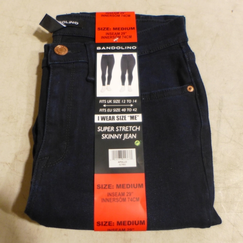 3229 - 10 pairs of navy Bandolino stretch skinny jeans - size medium  *This lot is subject to VAT