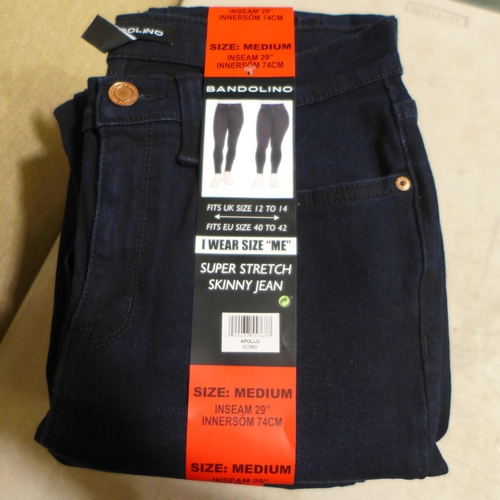 3231 - 10 pairs of navy Bandolino stretch skinny jeans - size medium  *This lot is subject to VAT