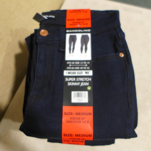 3233 - 10 pairs of navy Bandolino stretch skinny jeans - size medium  *This lot is subject to VAT