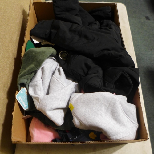 3249 - Box of mixed sized/style childrens clothing  *This lot is subject to VAT