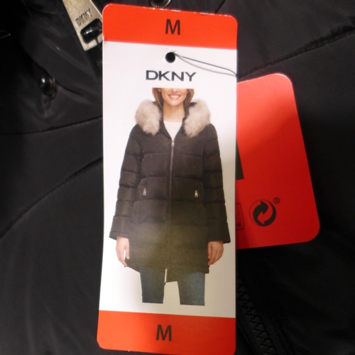 3261 - Ladies black padded DKNY jacket - size M  *This lot is subject to VAT