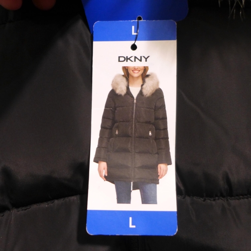 3262 - Ladies black padded DKNY jacket - size L  *This lot is subject to VAT