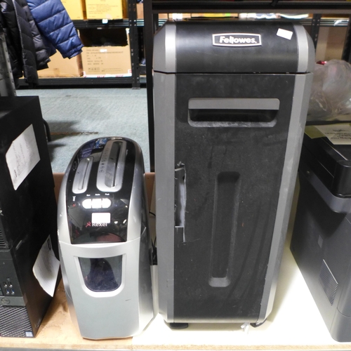 3267 - Large Fellowes paper shredder and a Rexel paper shredder (448-18)  *This lot is subject to VAT