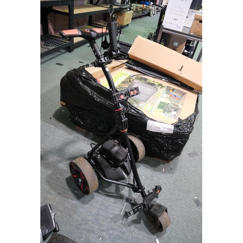 3361 - Ben Sayers black electric golf trolley with battery and charger