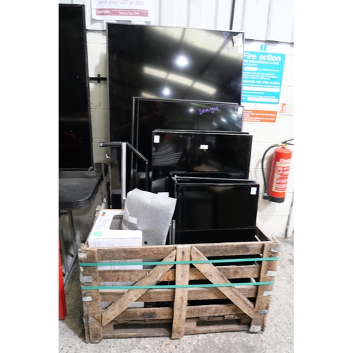 3390 - Eleven Damaged Tv's brands to include: Samsung, Hisense, LG, Sony and Toshiba (323-3,9,13,16,28,5,10... 