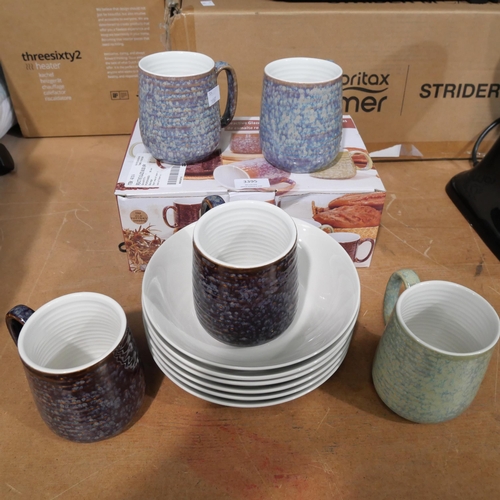 3395 - E/D Pasta Bowls, Reactive Glaze Mugs (324-175,177) *This lot is subject to vat