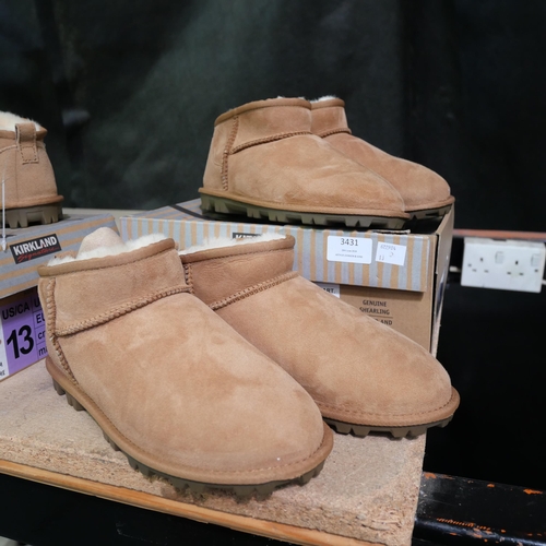 3431 - 2 pairs of chestnut shearling childs boots - UK size 5  *This lot is subject to VAT