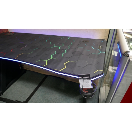 3142 - X-Rocker Pulsar RGB gaming desk with wireless charger (Slight Damage) (232-801)  * This lot is subje... 