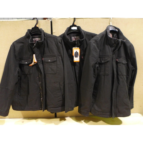 3316 - 3 black Levi Strauss jackets - size XXL  *This lot is subject to VAT