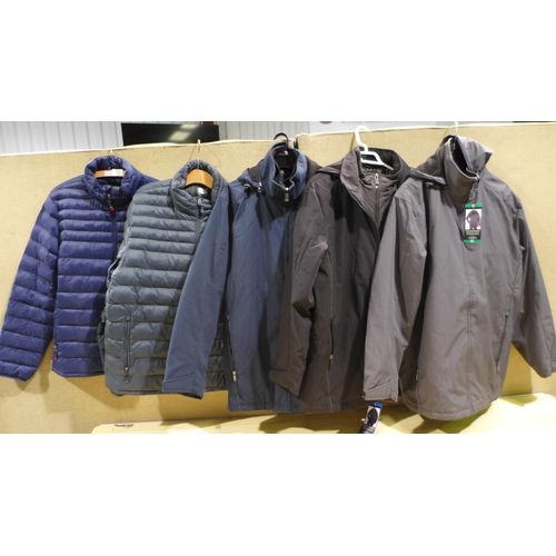 3317 - 5 mixed sizes/style mens jackets including 32º heat/weatherproof  *This lot is subject to VAT