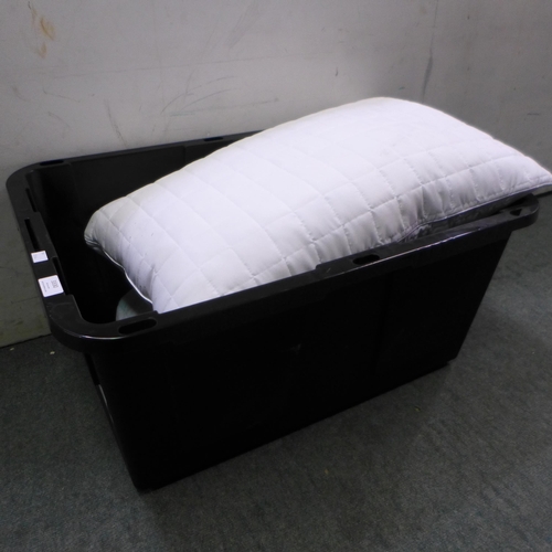 3330 - 102L Storage Tote and Two Hotel Grand Shredded Memory Foam Pillows (324-257,261) *This lot is subjec... 