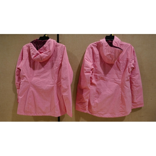 3311 - 2 Columbia ladies bright geranium jackets - size S  *This lot is subject to VAT