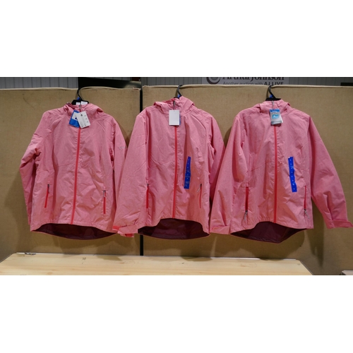 3314 - 3 Columbia ladies bright geranium jackets - size L   *This lot is subject to VAT