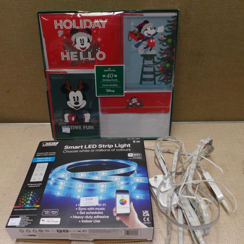 3338 - 2 x Feit Smart Led Strip Lights and a pack of Holiday Cards     (324-169,186,187,305) *This lot is s... 