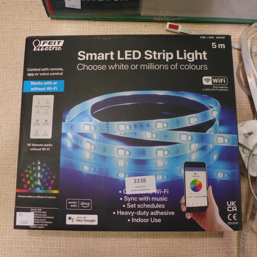 3338 - 2 x Feit Smart Led Strip Lights and a pack of Holiday Cards     (324-169,186,187,305) *This lot is s... 