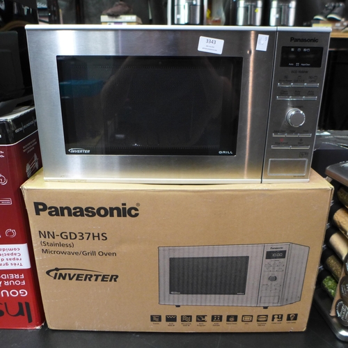 3343 - Panasonic Grill Microwave - Model Gd37Hsbpq, Original RRP £129.99 + vat (324-302) *This lot is subje... 