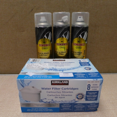 3346 - Simoniz Tyre Shine, Kirkland Signature Water Filters (324-315,329) *This lot is subject to vat