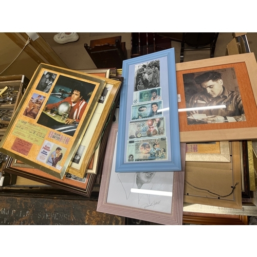 326 - Assorted Elvis Presley printed memorabilia, framed