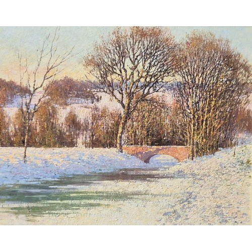 10 - Gregory Davies (b.1947), Landscape Under Snow, oil on board, signed lower left, 47 x 58cms, label ve... 