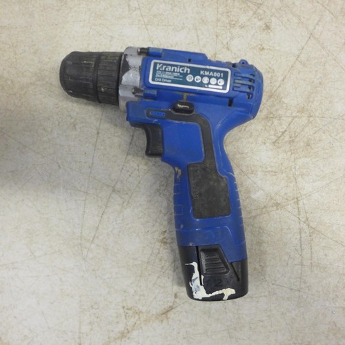 2020 - A quantity of power drills including a Challenge Xtreme CD12181 cordless drill with 2 18V batteries,... 