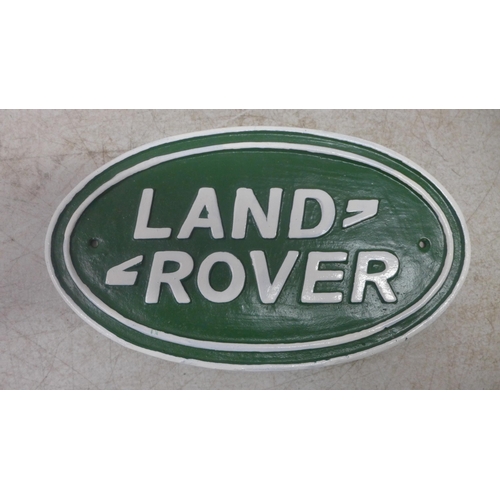 2072 - A cast metal Land Rover plaque  *This lot is subject to VAT