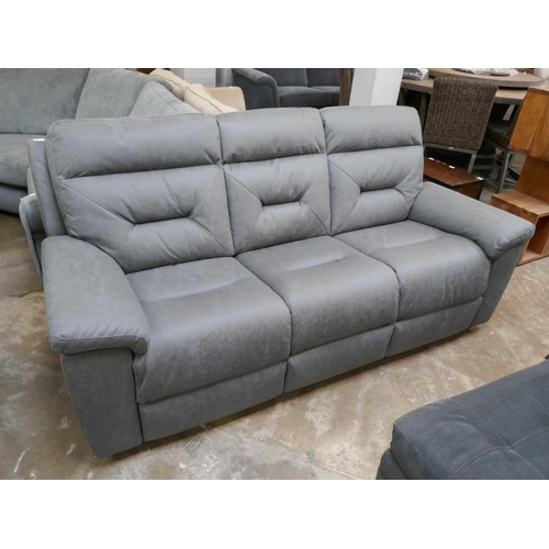 1339 - Justin Grey 3 Seater Power Recliner sofa , Original RRP £999.91 + vat (4204-25) *This lot is subject... 