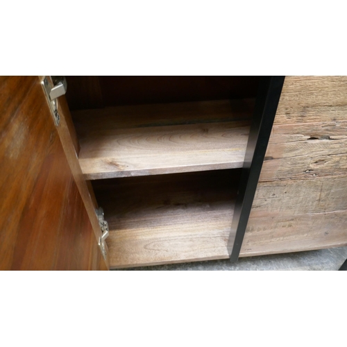 1348 - An oval railway sleeper shelving unit  *This lot is subject to VAT