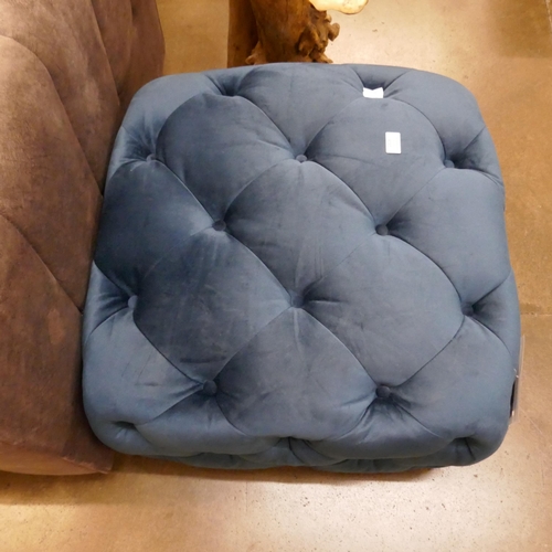 1357 - A Saddler plush teal button footstool  * This lot is subject to VAT RRP £319