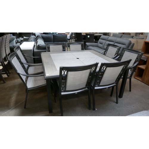 1432 - Agio Kimberling 9 piece Sling dining Set Porcelain Top , Original RRP £1208.33 + vat - cracked top(4... 