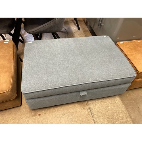 1442 - A blue upholstered storage footstool