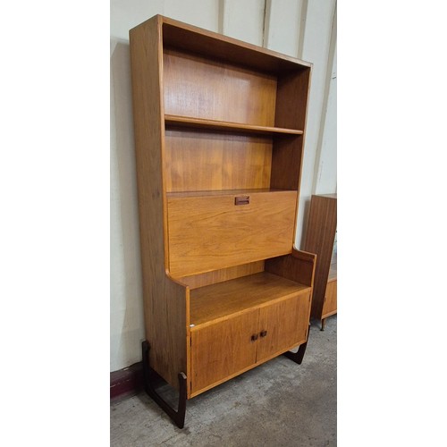 65 - A Danish teak writing cabinet/bookcase