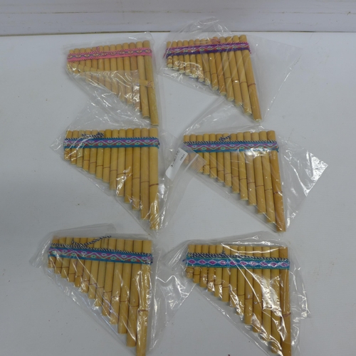 2066 - Six 13 Note Pan Pipes (unused)