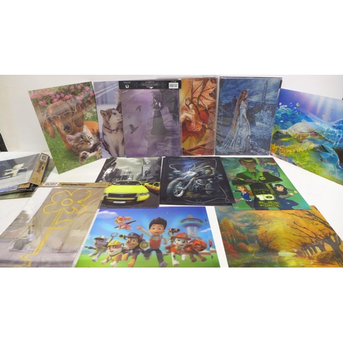 2069 - 50 assorted lenticular 3D illusion prints