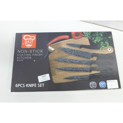 2083 - A 6 piece Kitchen Chef non-stick coating finish kitchen knife set