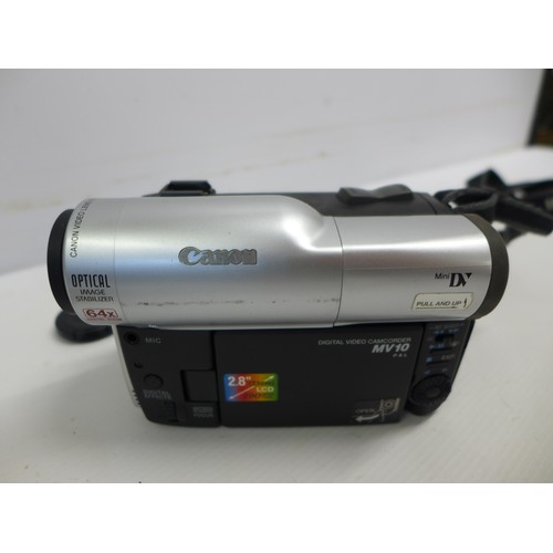 2051 - A Canon MV10 digital video camcorder and a Telsco 0.45X semi fisheye lens