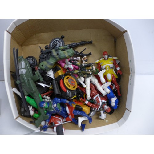 2052 - A box of assorted toys including Airfix and other model kits - mostly army related