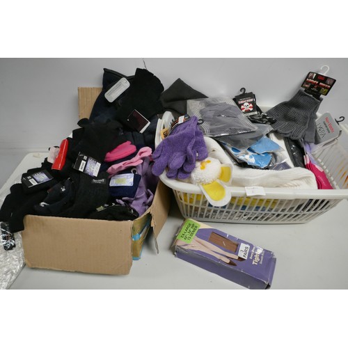 2251 - Two boxes of assorted children's hats gloves and scarfs in assorted sizes and styles including a qua... 