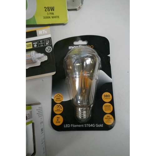 2266 - A box of approx. 50 assorted LED light bulbs and starters - including pro-lite, Dial, Sainsbury's ho... 