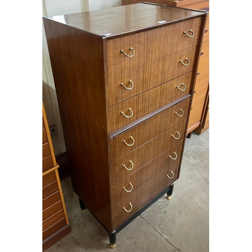 59 - A G-Plan Librenza tola wood and black chest of drawers