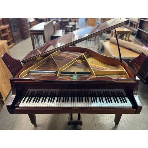 195 - A Wilhelm Steinmann mahogany baby grand piano, with mahogany duet stool