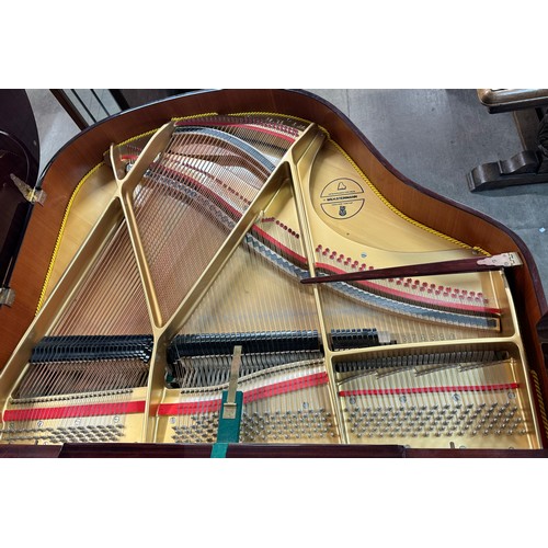 195 - A Wilhelm Steinmann mahogany baby grand piano, with mahogany duet stool