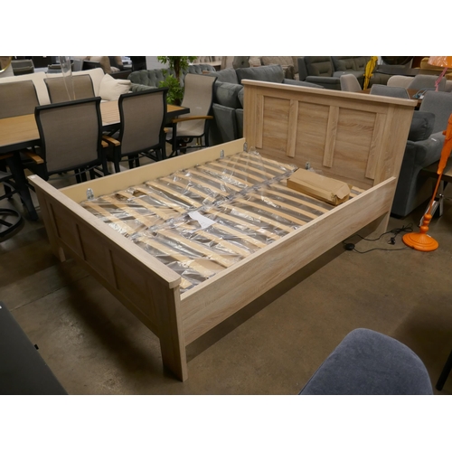 1380 - An ash effect king size bed frame *This lot is subject to vat