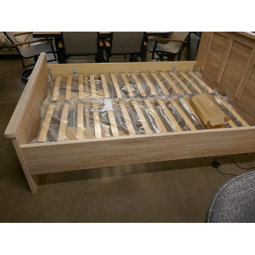 1380 - An ash effect king size bed frame *This lot is subject to vat