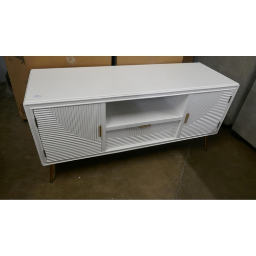 1430 - A white media unit with gold legs