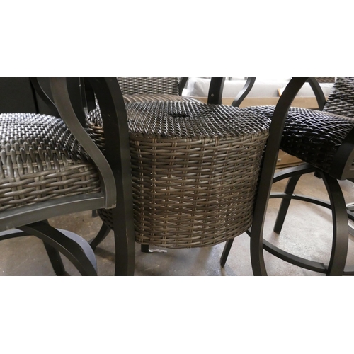 1450 - Sunvilla Indigo 5 piece Woven Bar Height Dining Set, Original RRP £1166.66 + vat - loose grouting (4... 