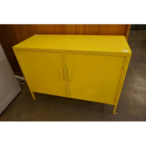 1469 - A yellow two door industrial style cabinet