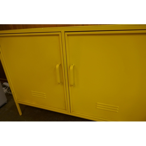 1469 - A yellow two door industrial style cabinet