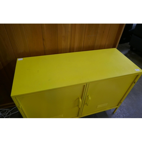 1469 - A yellow two door industrial style cabinet